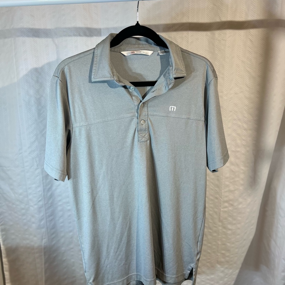 Travis Mathew Light Gray Performance Golf Polo Shirt - Small
